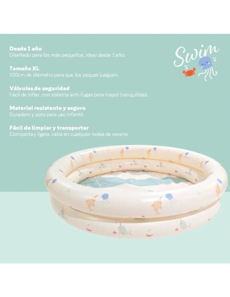 Piscina hinchable 100 cm Miniland bebé +12 meses piscina infantil verano