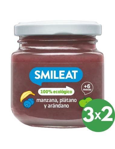 Tarrito manzana plátano arándano ecológico +6 meses alimentación bebé BIO