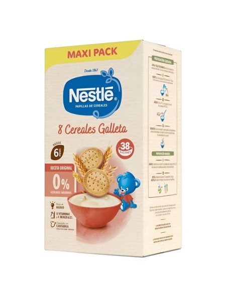 Papilla de 8 cereales con galleta maría 950gr 6M+ | Nestlé - Nappy.es
