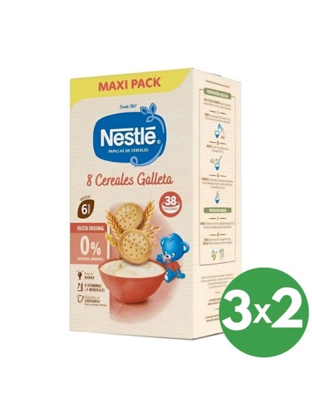 Papilla de 8 cereales con galleta maría 950gr 6M+ | Nestlé - Nappy.es