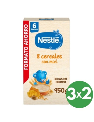 Papilla de 8 cereales con miel 950gr 6M+ | Nestlé - Nappy.es