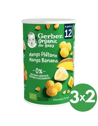 Snack bebé orgánico de mango y plátano 35gr 12M+ | Gerber - Nappy.es