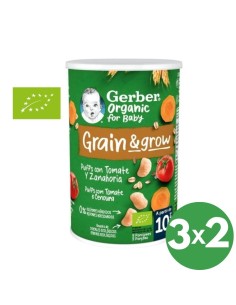 Puff snack orgánico de cereales con tomate 35gr | Gerber - Nappy.es
