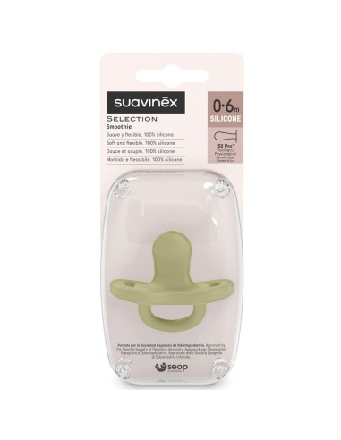 Chupete Suavinex Todo Silicona Essence Verde 0-6M – Tetina Anatómica SX Pro