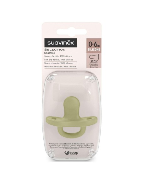 Chupete Suavinex Todo Silicona Essence Verde 0-6M – Tetina Anatómica SX Pro