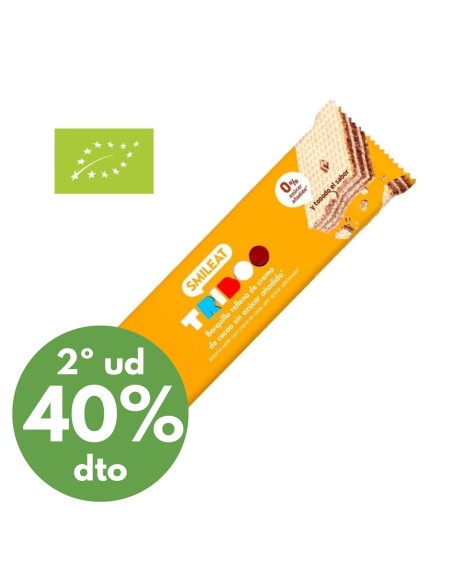 Oferta Barquillo TRIBOO relleno de crema de cacao 30g. Smileat