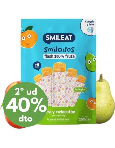 Oferta Smilado pera y melocotón ecológico 250g. (5 uds) +6M. Smileat