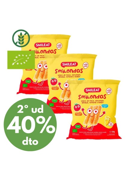 Pack 3 uds. Smilondas sabor tomate y queso | Smileat - Nappy.es