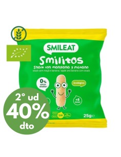 Smilitos sabor manzana y plátano 25gr eco | Smileat - Nappy.es