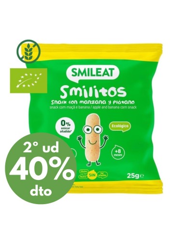 Smilitos sabor manzana y plátano 25gr eco | Smileat - Nappy.es