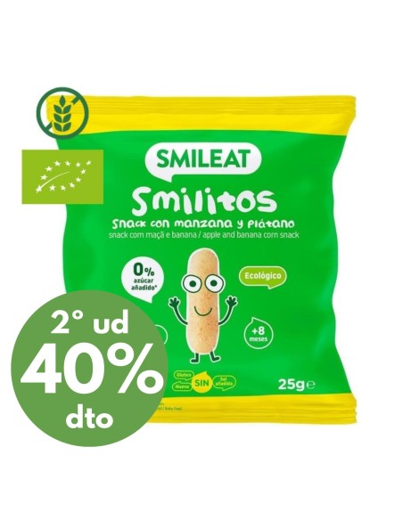 Smilitos sabor manzana y plátano 25gr eco | Smileat - Nappy.es