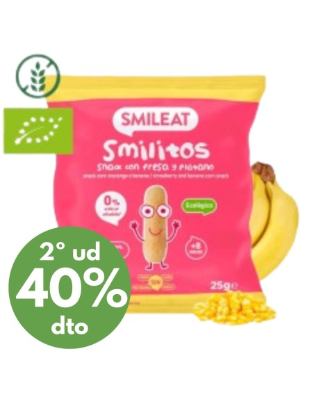 Smilitos sabor fresa y plátano eco |Smileat - Nappy.es