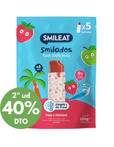 Smilado fresa y manzana 250g. (5 uds) +6M. | Smileat - Nappy.es