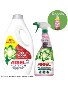 Ahorra con este pack completo de Ariel Extra Poder 30 lavados + Quitamanchas Delicadas 750 ml