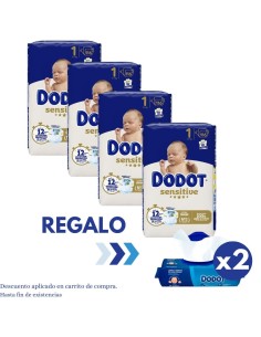 Pack 4 paquetes talla 1 sensitive con 464 uds|Dodot - Nappy.es