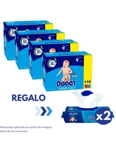 Pack 4 paquetes Dodot talla 4 bebe seco | Dodot - Nappy.es