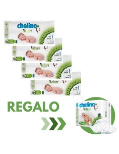 Oferta Pack 4 pañales Chelino Nature Talla 1 - 112 Unidades - Nappy.es