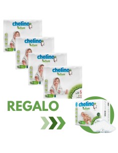 Oferta Pack 4 Pañales Chelino Nature Talla 5 - 120 Unidades - Nappy.es