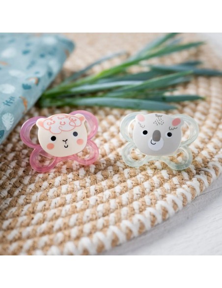 Pack de chupetes Soft Touch Oveja y Koala 6-18M Tigex - Nappy.es