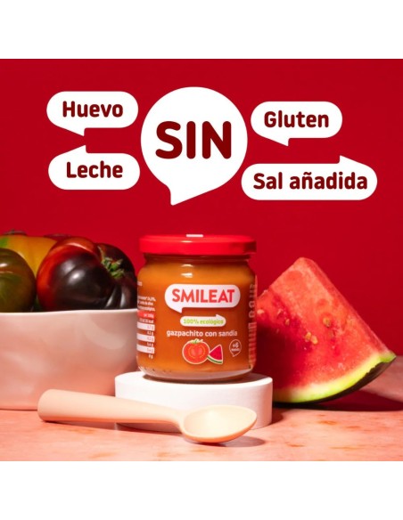 Gazpachito con sandía ecológico 190g Smileat +6 meses tarrito BIO bebé