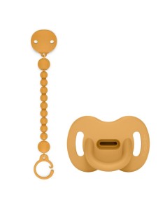 Pack chupete silicona Suavinex 6-18M + broche portachupete naranja Selection 2