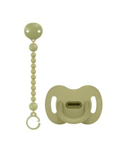 Pack chupete silicona Suavinex 6-18M + broche portachupete verde Selection 2