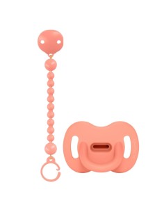 Pack chupete silicona Suavinex 6-18M + broche portachupete coral Selection 2