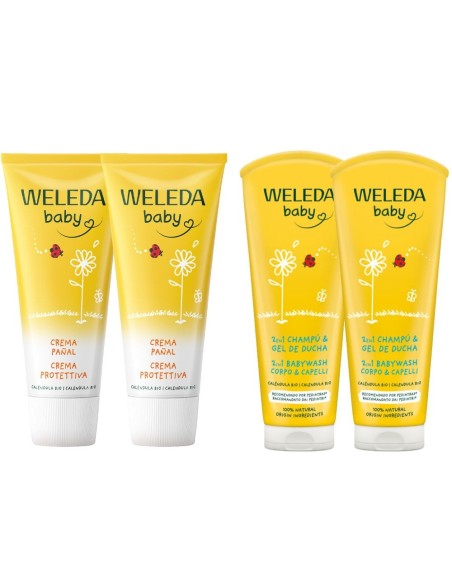 Oferta Set 2 Crema Pañal Caléndula +  2 Champú y Gel Caléndula