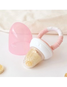 Alimentador antiahogo rosa en silicona bebé +6 meses kiokids 2