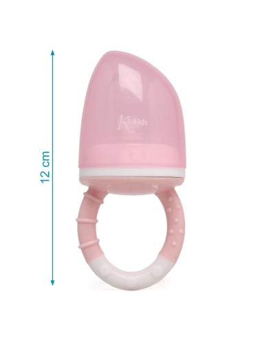 Alimentador antiahogo rosa en silicona bebé +6 meses kiokids