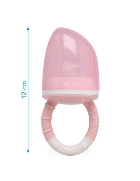 Alimentador antiahogo rosa en silicona bebé +6 meses kiokids