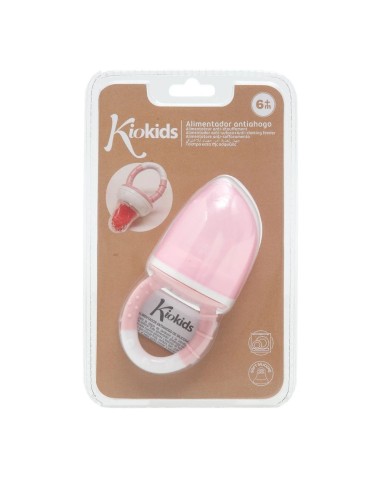 Alimentador antiahogo rosa en silicona bebé +6 meses kiokids