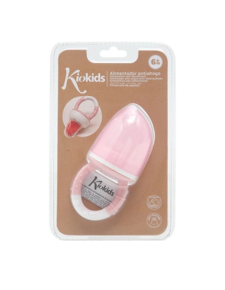 Alimentador antiahogo rosa en silicona bebé +6 meses kiokids