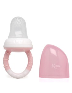 Alimentador antiahogo rosa en silicona bebé +6 meses kiokids