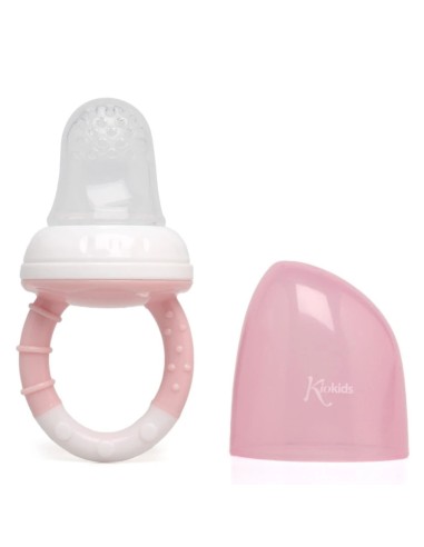 Alimentador antiahogo rosa en silicona bebé +6 meses kiokids