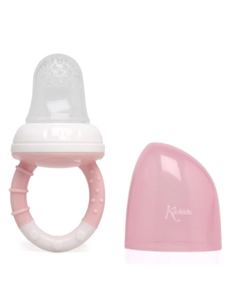 Alimentador antiahogo rosa en silicona bebé +6 meses kiokids