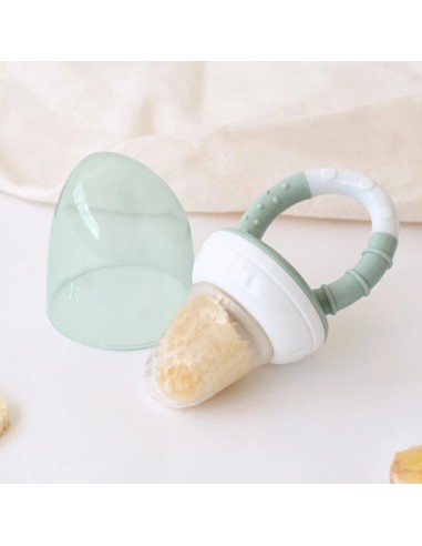 Alimentador antiahogo turquesa en silicona bebé +6 meses kiokids