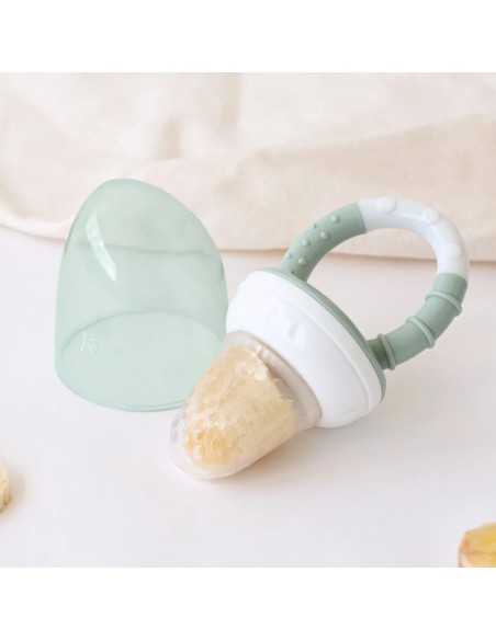 Alimentador antiahogo turquesa en silicona bebé +6 meses kiokids