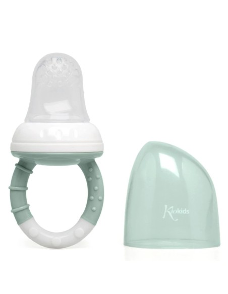 Alimentador antiahogo turquesa en silicona bebé +6 meses kiokids