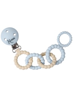 Sujetachupetes silicona Kiokids con anillas +0M broche portachupete bebé 2