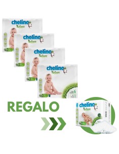 Oferta Pack 4 Pañales Chelino Nature Talla 6 - 108 Uds - Pañales bebé