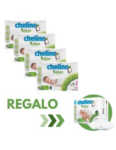 Oferta Pack 4 pañales Chelino Nature Talla 2 - 112 Unidades - Nappy.es