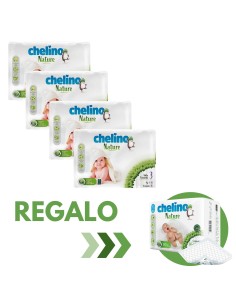 Oferta Pack 4 Pañales Chelino Nature Talla 3 - 144 Unidades - Nappy.es
