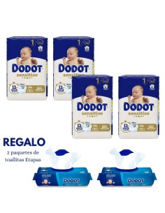 Pack 4 paquetes talla 1 sensitive con 464 uds|Dodot - Nappy.es