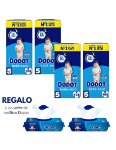 Pack Dodot 4 cajas Talla 5 Bebé‑Seco 432uds – en oferta