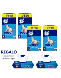 Dodot Bebé-Seco Talla 3 (744 uds) - Pack 4 Cajas | Nappy
