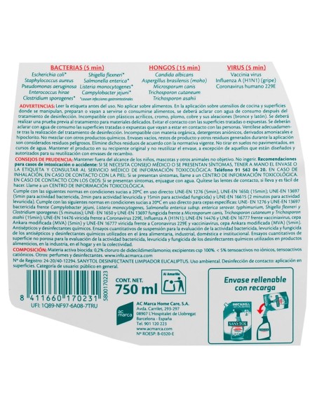 Limpiador multiusos desinfectante 750ml | Sanytol - Nappy.es