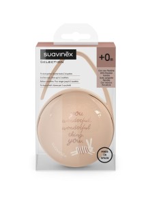 Portachupete Suavinex Wonderland conejitos beige para bebé 2
