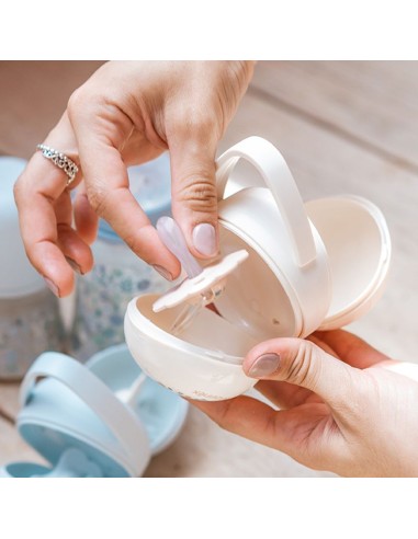Portachupete Suavinex Wonderland conejitos beige para bebé