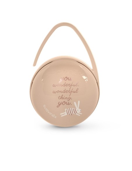 Portachupete Suavinex Wonderland conejitos beige para bebé